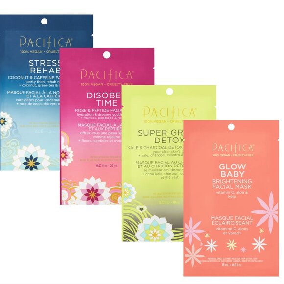 NEW! PACIFICA SHEET MASK SET • Radiant Rituals 4 Mask Set - Picture 1 of 4